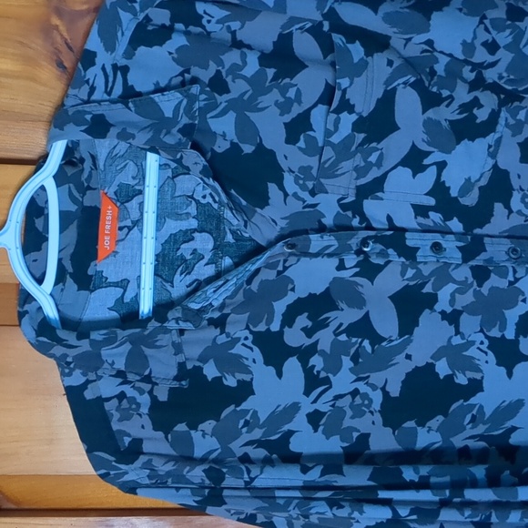 JOE FRESH+*  cotton blend long sleeve half button front collared midi dress camo - Picture 3 of 11